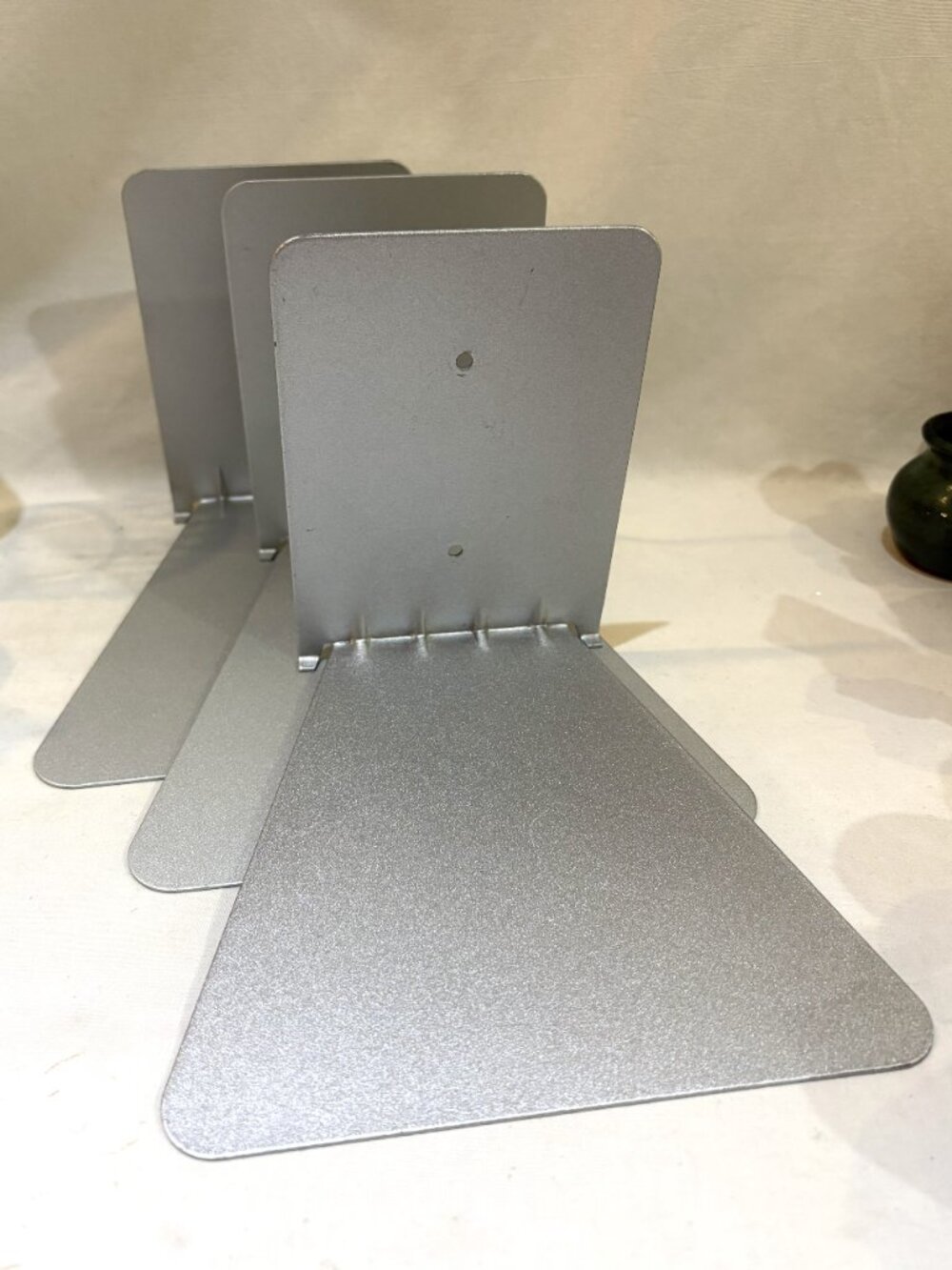 Set of 3 Umbra Conceal Floating Metal Wall Mount Bookshelf Shelves Silver Large